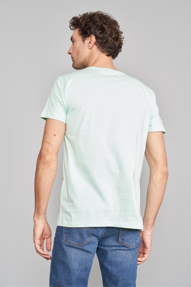 Çetinkaya Mentality 2772V  V Yaka Basic T-Shirt Mint