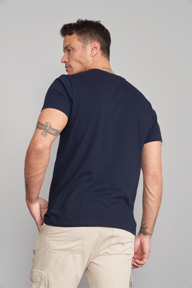 Çetinkaya Mentality 2772V V Yaka Basic Lacivert T-Shirt