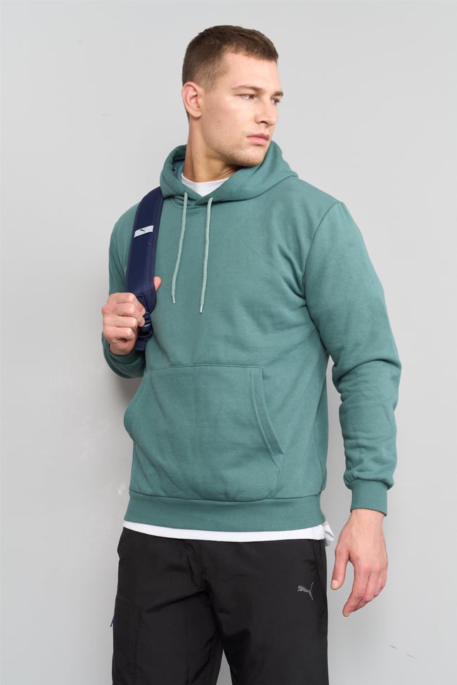 Çetinkaya Mentality 3035 3 İp Kapşonlu Mavi Yeşil Sweatshirt