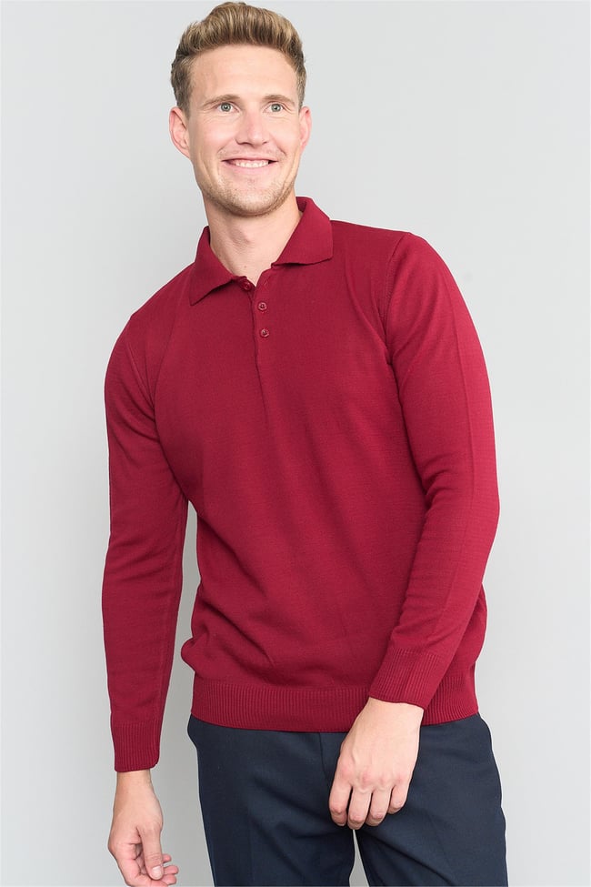 Çetinkaya Mentality 3339 Erkek Polo Yaka Kazak Bordo
