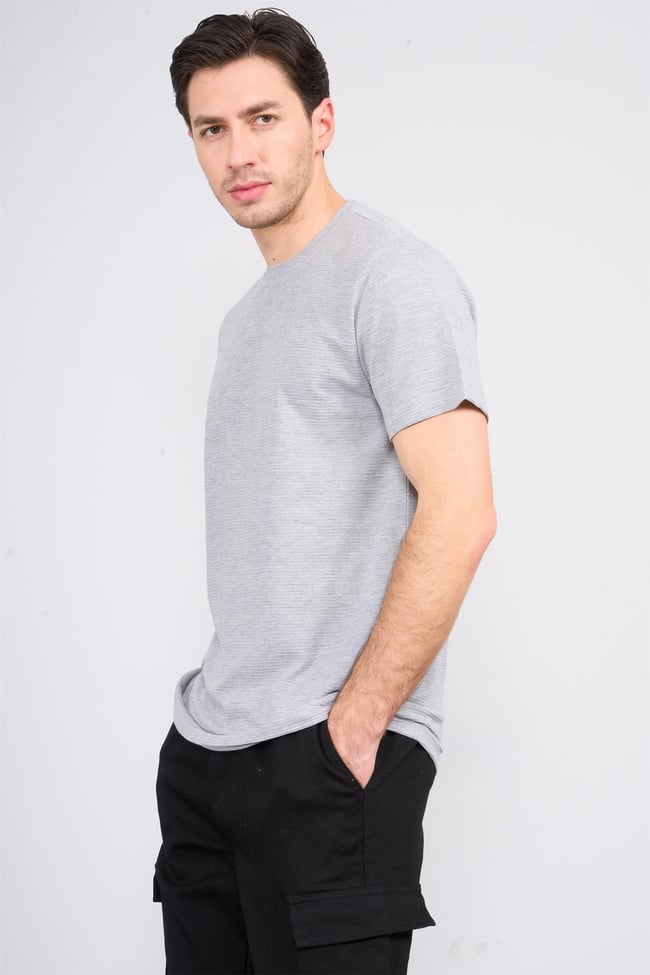 Çetinkaya Mentality 3391 Erkek Bisiklet Yaka Regular Ottoman T-Shirt Grimelanj