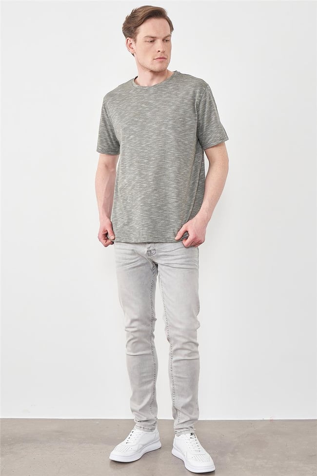 Çetinkaya Mentality 3446 Bisiklet Yaka Regular T-Shirt Haki