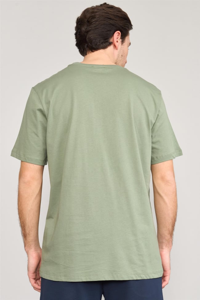 Çetinkaya Mentality 3736 Bisiklet Yaka Penye Regular Baskılı Tshirt Haki