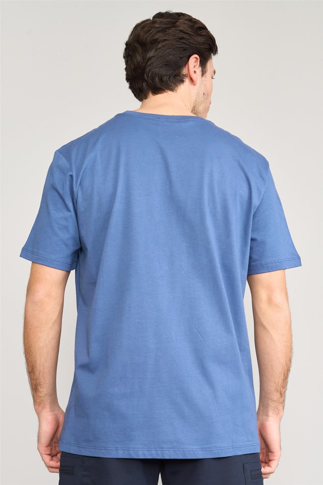 Çetinkaya Mentality 3741 Bisiklet Yaka Penye Regular Baskılı Tshirt İndigo
