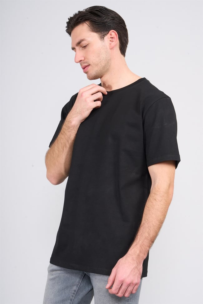 Çetinkaya Mentality 3880 Bisiklet Yaka 16/1 Süprem Regular T-shirt Siyah