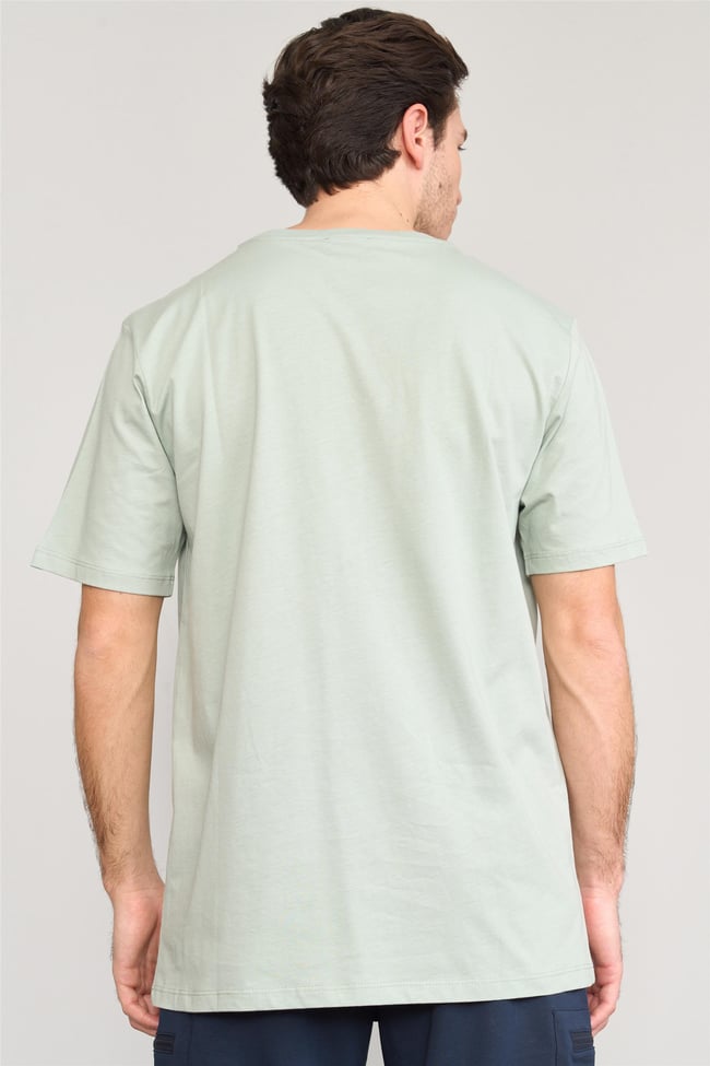 Çetinkaya Mentality 3961 Bisiklet Yaka Penye Regular Baskılı Tshirt Koyu Çağla