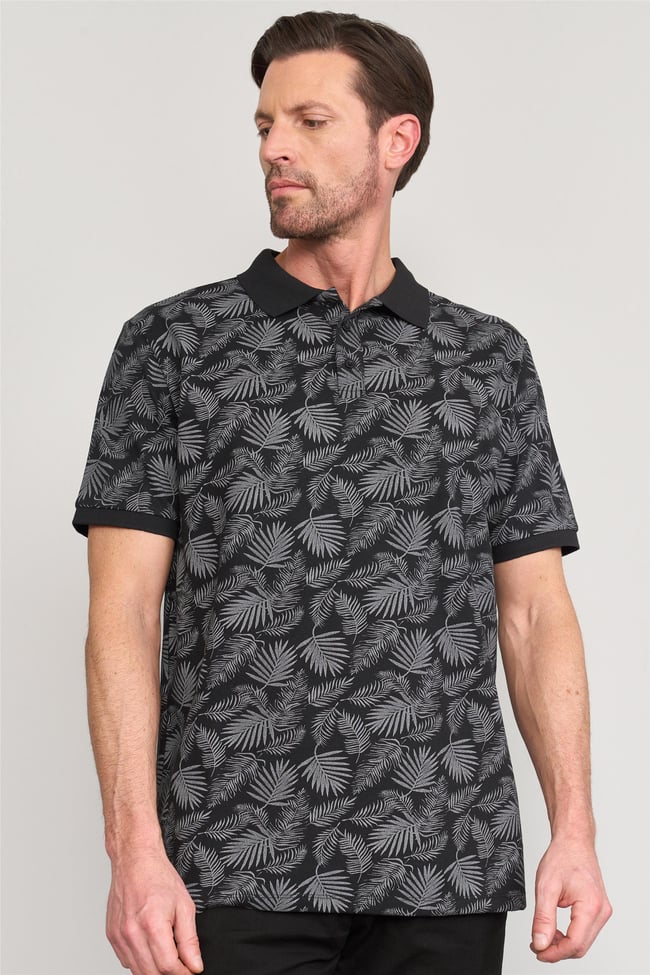 Çetinkaya Mentality 4139 Polo Yaka Rejenere Pike Metraj Baskı Regular T-Shirt Siyah