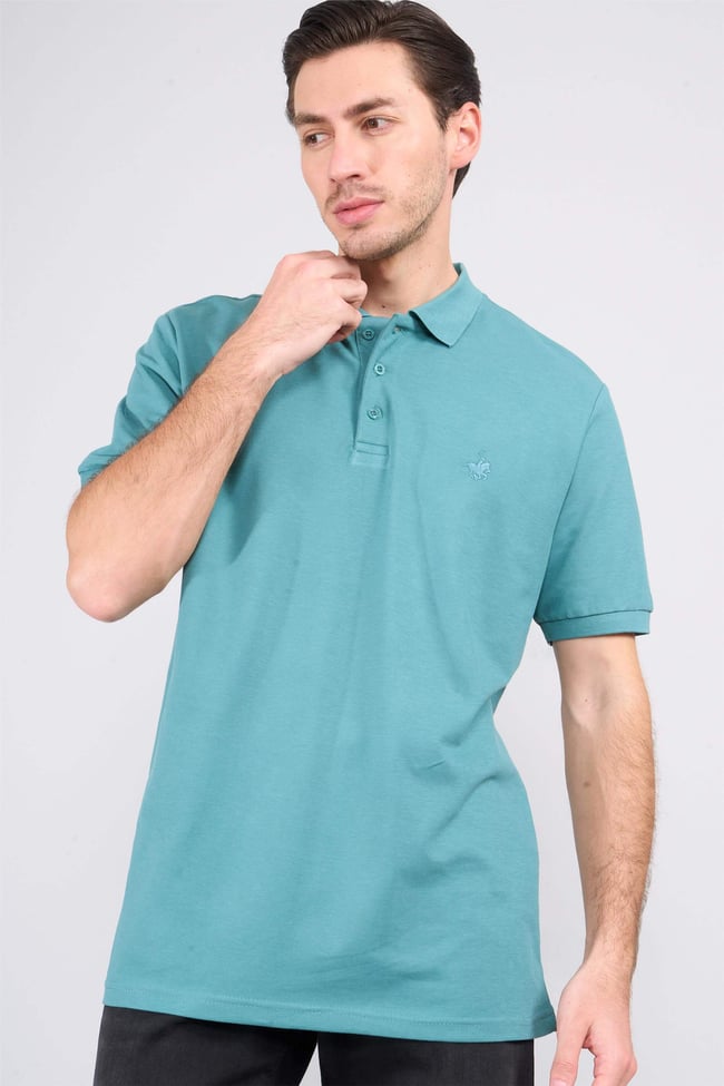 Chester Polo 2742-B Erkek Polo Yaka Pike T-Shirt Petrol %100 Pamuk
