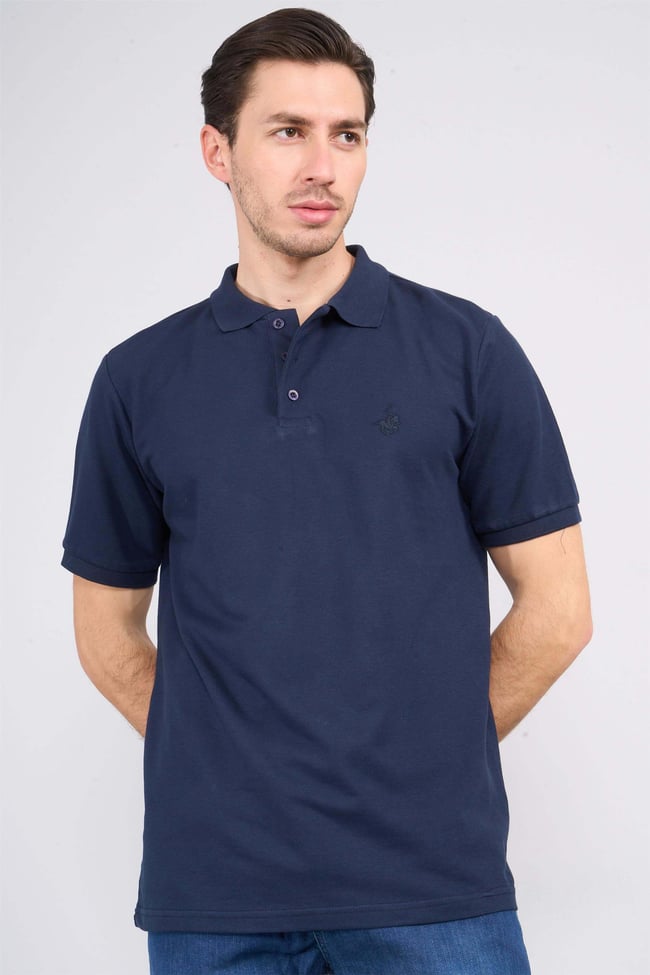 Chester Polo 2742-B Erkek Polo Yaka Pike T-Shirt Lacivert %100 Pamuk