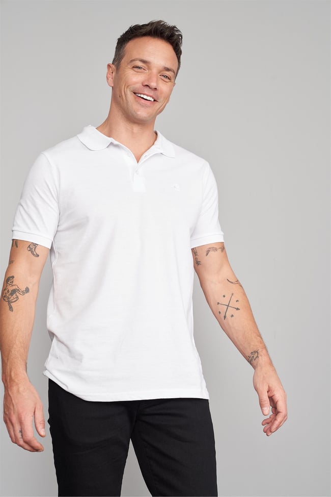 Chester Polo 2742-B Erkek Polo Yaka Pike T-Shirt Beyaz %100 Pamuk