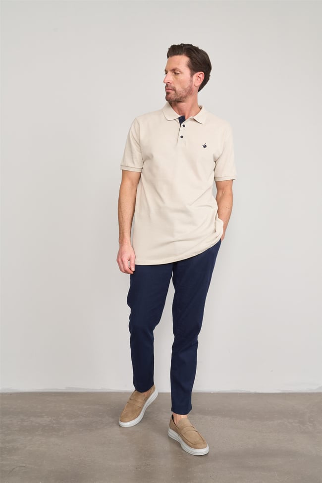 Chester Polo 3047-L Erkek Polo Yaka Penye Pike T-shirt Vizon