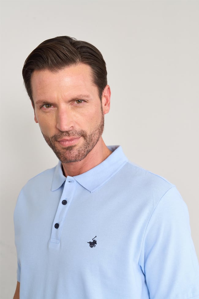 Chester Polo 3047-L Erkek Polo Yaka Penye Pike T-shirt Bebe Mavi