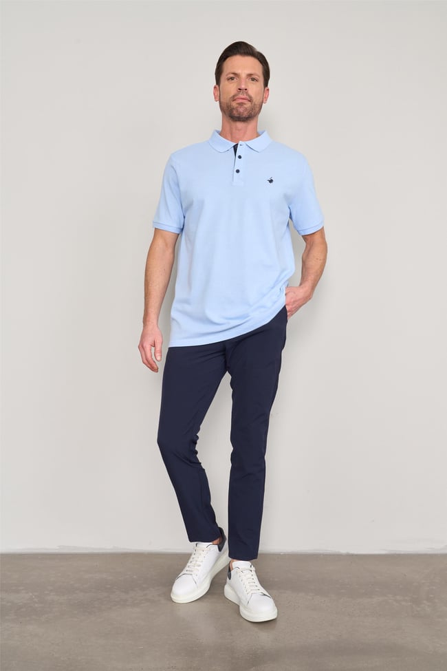 Chester Polo 3047-L Erkek Polo Yaka Penye Pike T-shirt Bebe Mavi