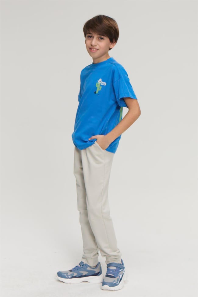 Chester Polo 32457 Erkek Çocuk Penye Baskılı  Bisiklet Yaka  T-shirt 4-12 Yaş Cobalt