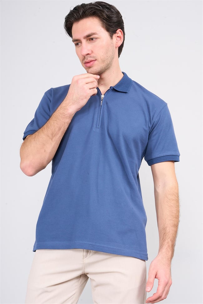 Chester Polo 3872 Erkek Polo Yaka 30/1 Penye Pike T-shirt Koyu İndigo