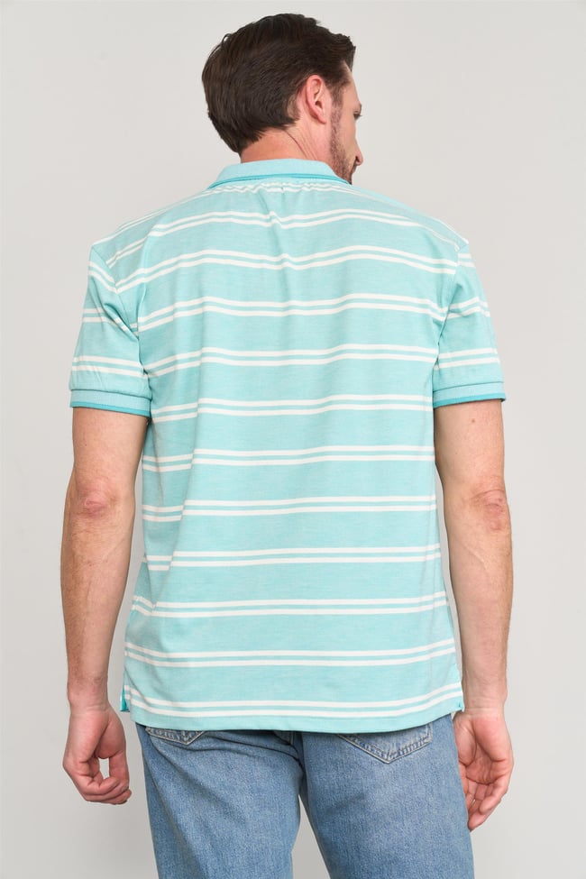 Chester Polo 3941 Erkek Polo Yaka Ringelli 1-1 Pike T-shirt Mint-Beyaz