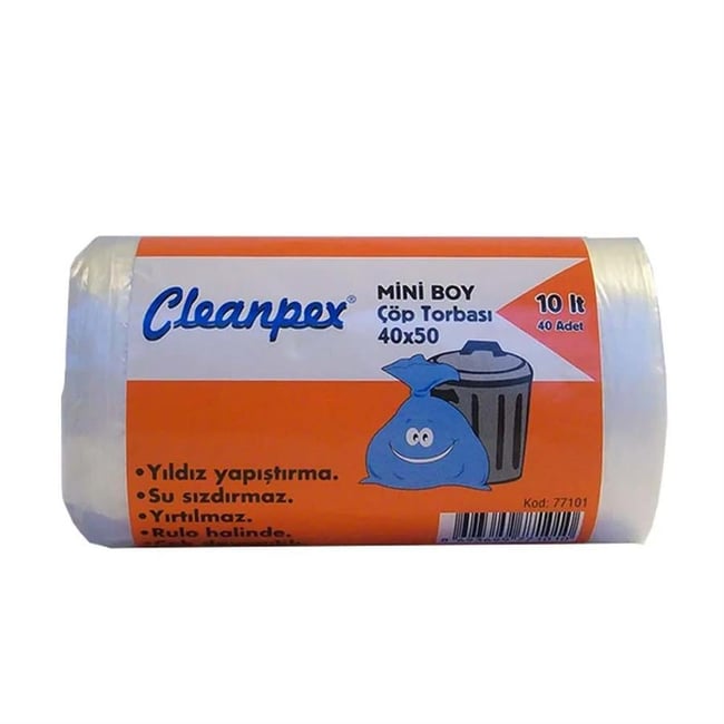 Cleanpex 77101 Mini Boy Çöp Torbası 40 Adet 40x50 Cm