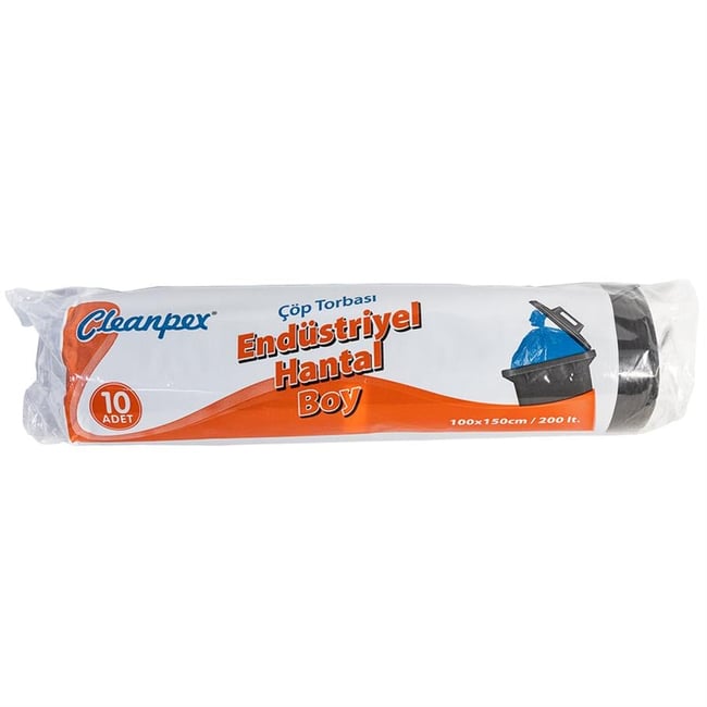 Cleanpex 77107 Sanayi Tipi Hantal Boy Çöp Torbası 10 Adet 100X150 Cm