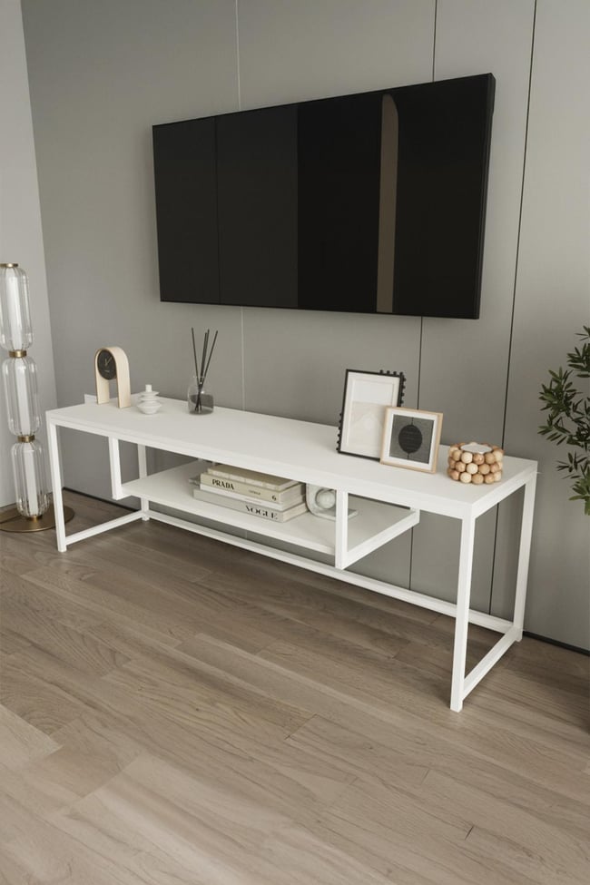 Deconode Arcadia TV Sehpası Beyaz- Beyaz DN1095BB