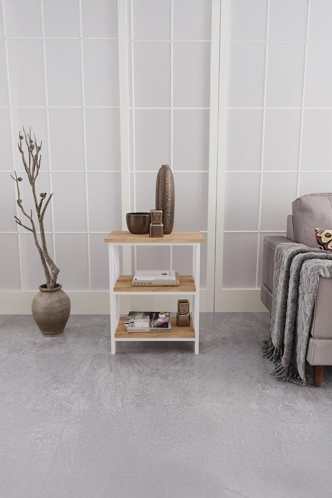 Deconode Classy Yan Sehpa Beyaz-Çam DN1048BÇ