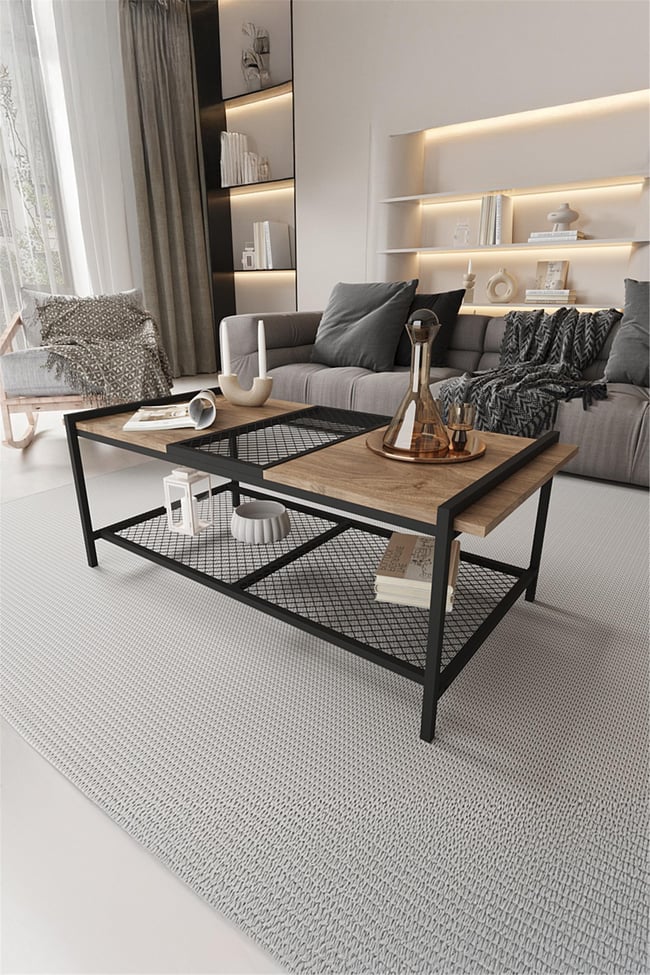 Deconode Elegance Orta Sehpa Siyah-Kahverengi DN1042SK