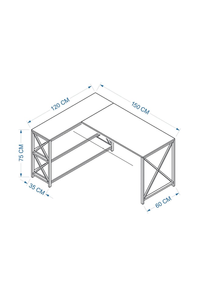Deconode Flexy L Çalışma Masası Kahverengi DN1105K