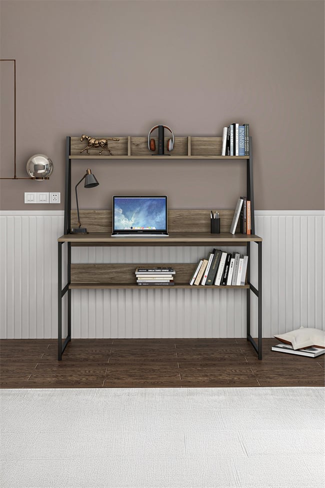 Deconode Majestic 90 Çocuk Çalışma Masası Siyah-Kahverengi DN1094SK