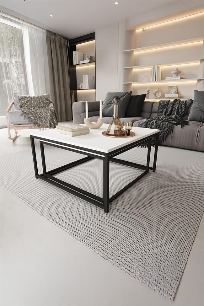 Deconode Prestige 2'li Orta Sehpa Seti Siyah- Beyaz DN1116SB