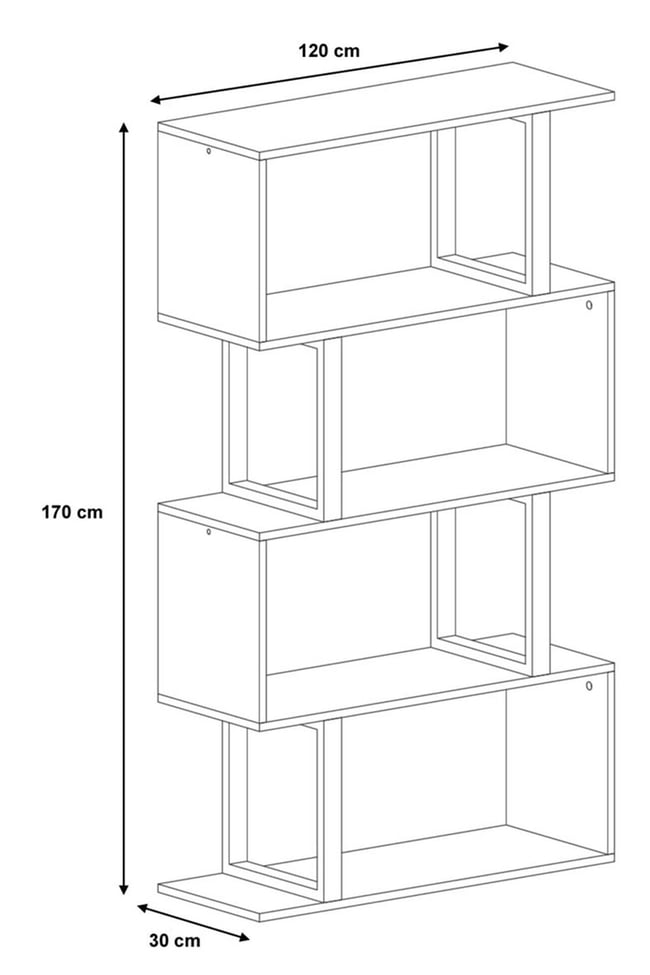 Deconode Twist Kitaplık Kahverengi DN1050K