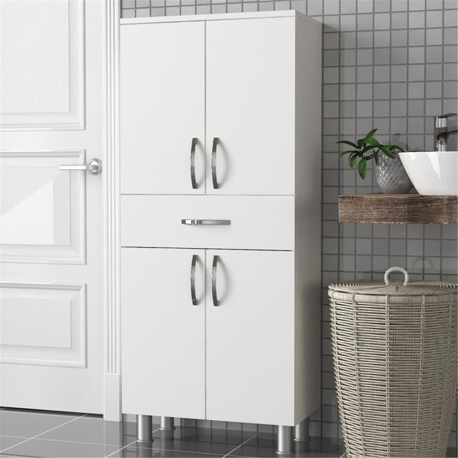 Dekorister Arizona 4 Kapaklı 1 Çekmece Çok Amaçlı Dolap Beyaz