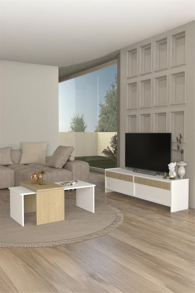 Dekorister Cosmos Tv Sehpası Beyaz - Rota 150 cm