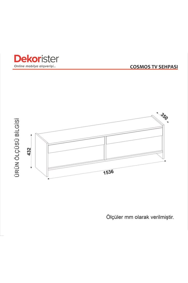 Dekorister Cosmos Tv Sehpası Beyaz - Rota 150 cm