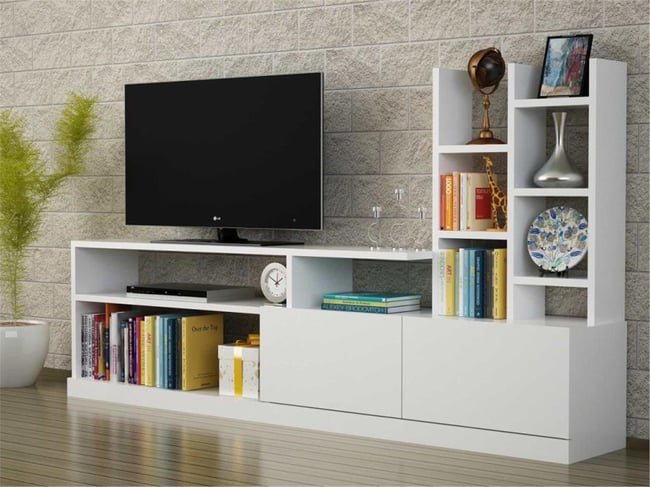 Dekorister Dolunay Tv Ünitesi Beyaz
