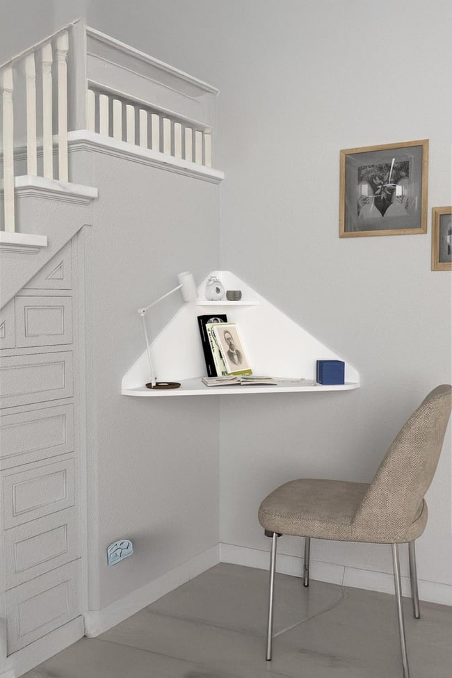 Dekorister Homeoffice Köşe Çalışma Masası Beyaz