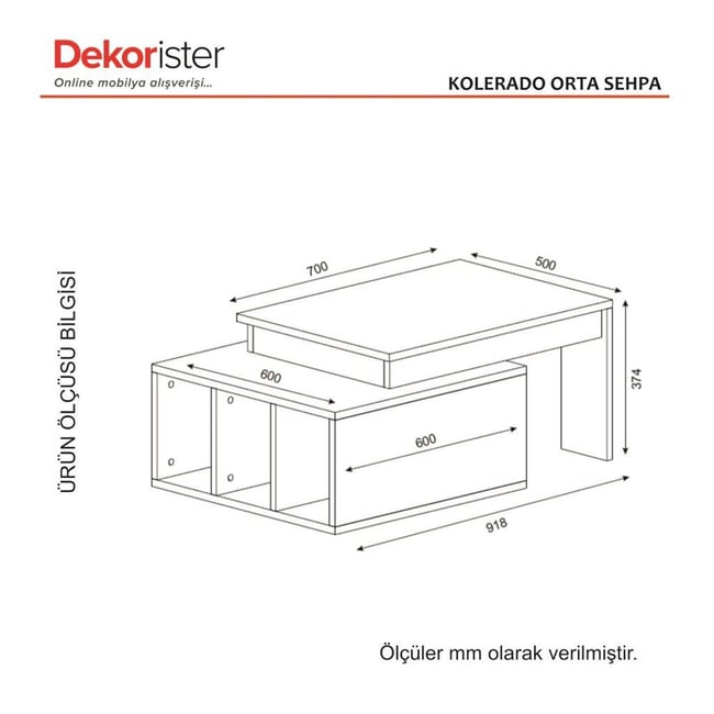 Dekorister Kolerado Orta Sehpa BeyazCeviz