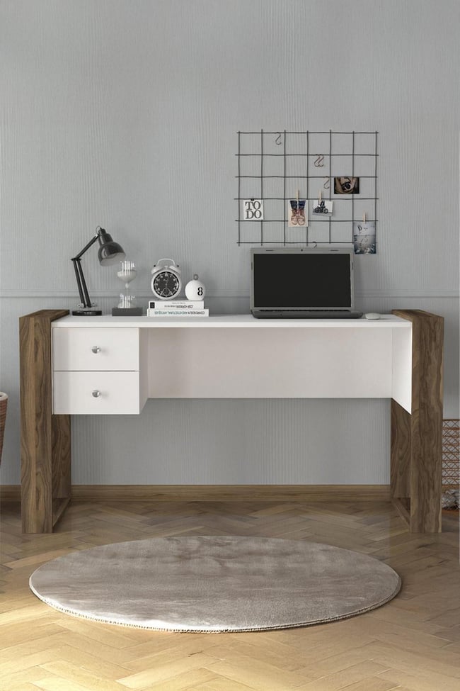Dekorister Lord Çalışma Masası BeyazCeviz  160 cm