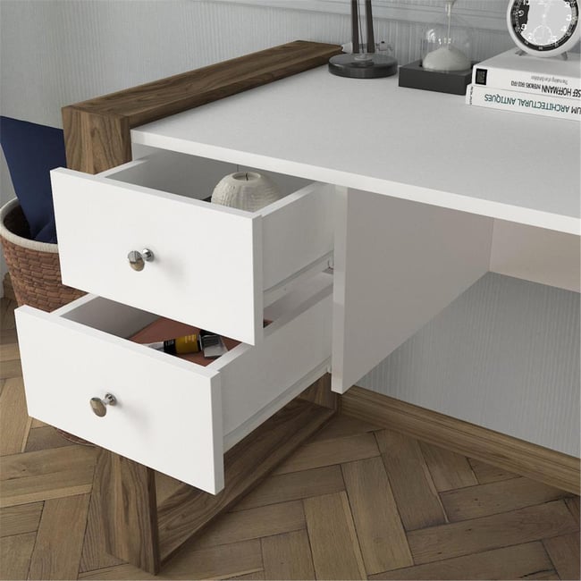 Dekorister Lord Çalışma Masası BeyazCeviz  160 cm