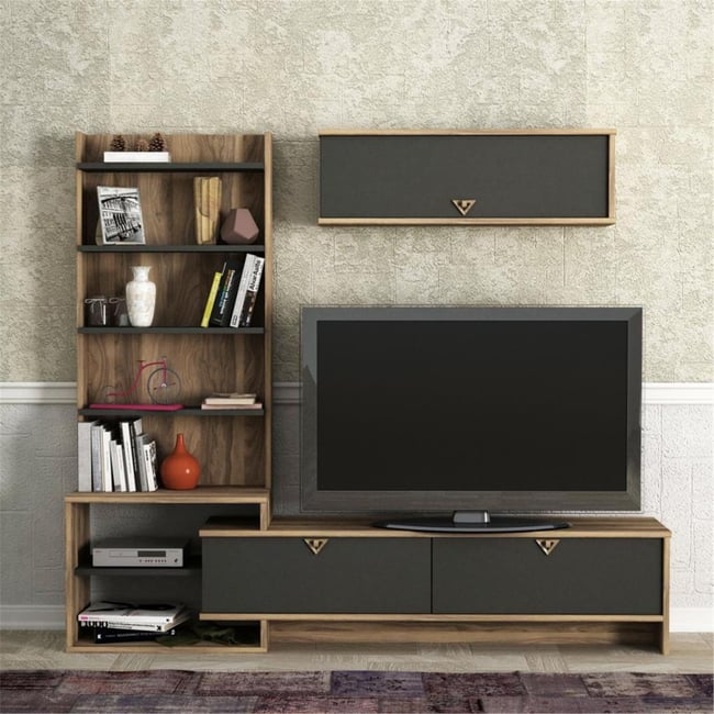 Dekorister Pırıl Tv Ünitesi CevizAntrasit