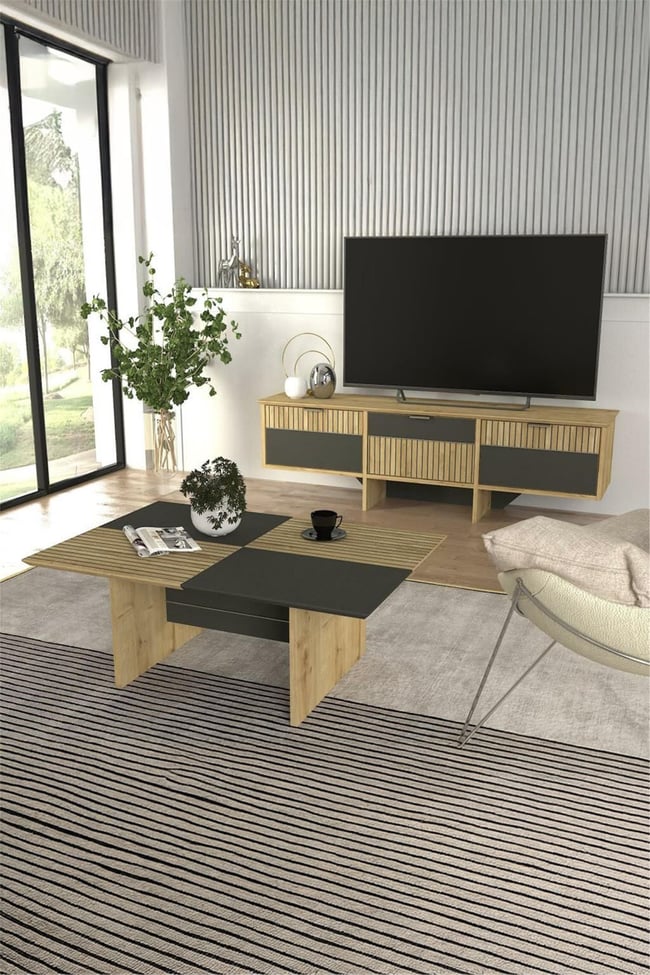 Dekorister Poleth Tv Stand Safir - Antrasit - Bona