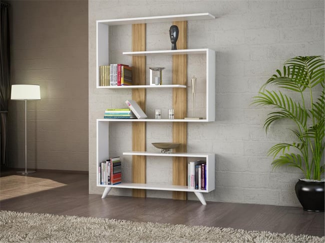 Dekorister Rain Kitaplık BeyazCeviz