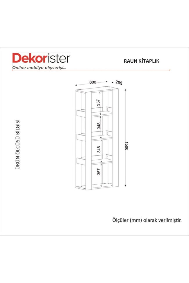Dekorister Raun Kitaplık Sepet - Antrasit