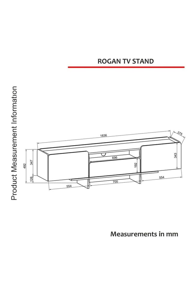 Dekorister Rogan Tv Stand Kumtaşı - Senkronsiyah
