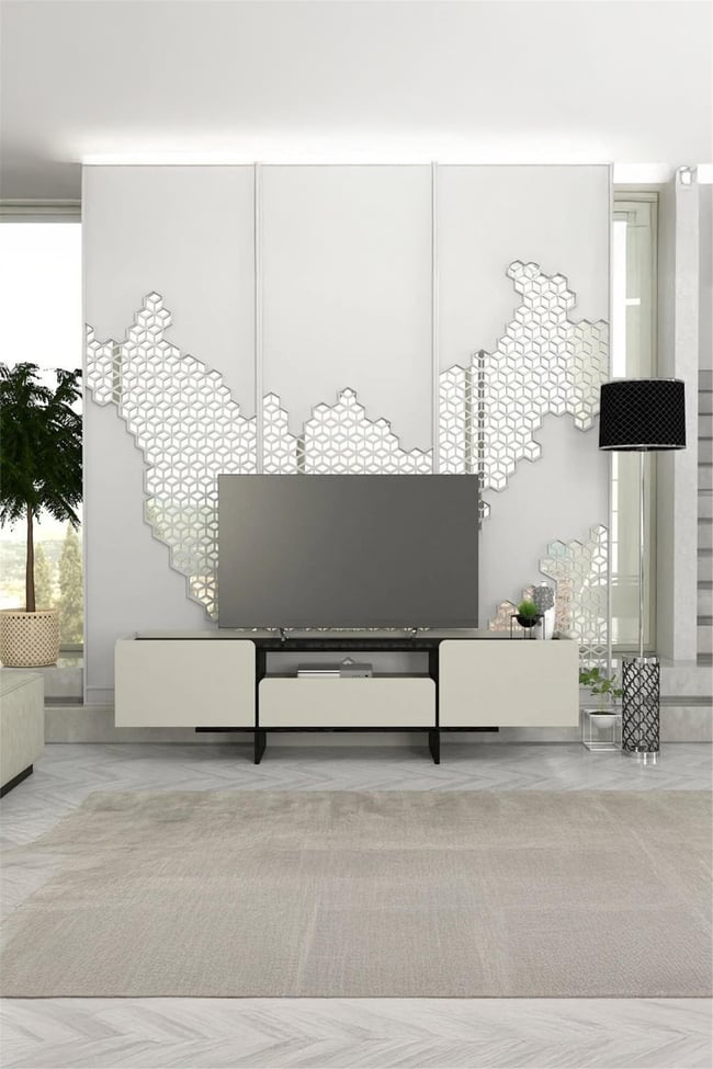 Dekorister Rogan Tv Stand Kumtaşı - Senkronsiyah