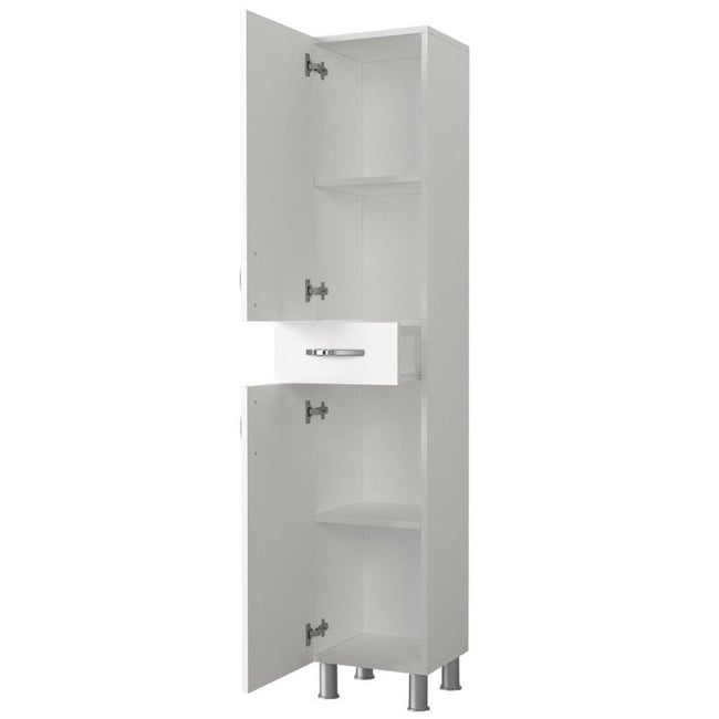 Dekorister Selin 2 Kapak 1 Çekmeceli Banyo Boy Dolabı Beyaz