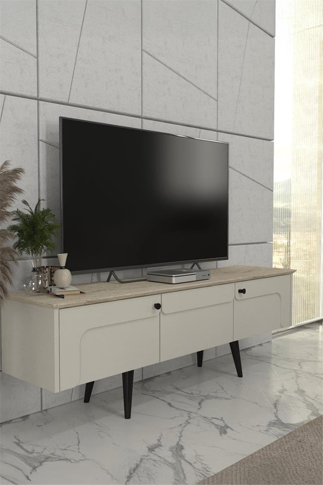 Dekorister Sevilla Tv Sehpası Kumtaşı - Traverten 150cm