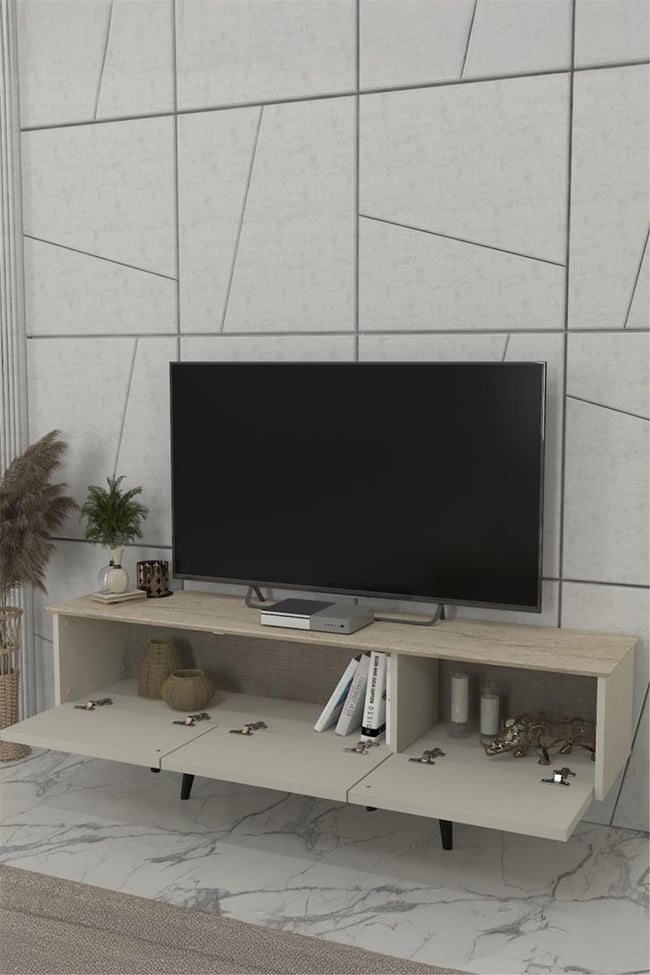 Dekorister Sevilla Tv Sehpası Kumtaşı - Traverten 150cm