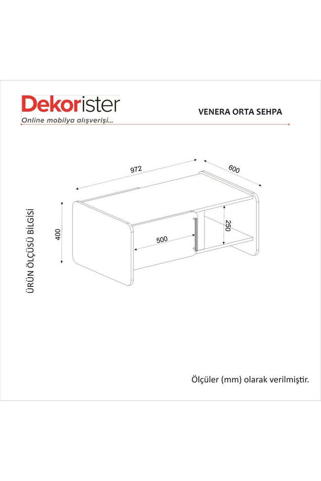 Dekorister Venera Orta Sehpa Kumtaşı - Senkronsiyah