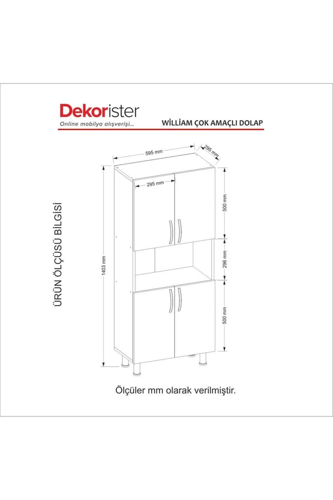 Dekorister William Çok Amaçlı Dolap - Traverten
