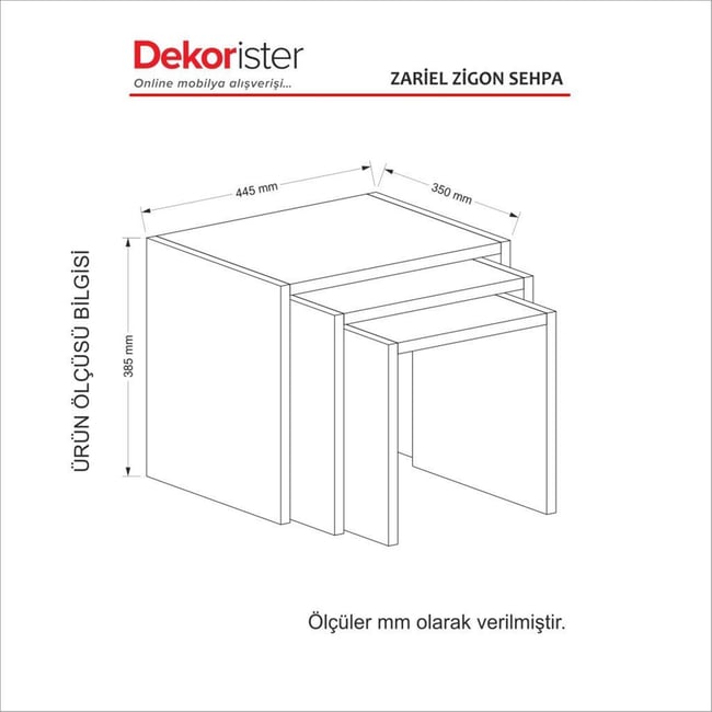 Dekorister Zariel Zigon Sehpa Beyaz