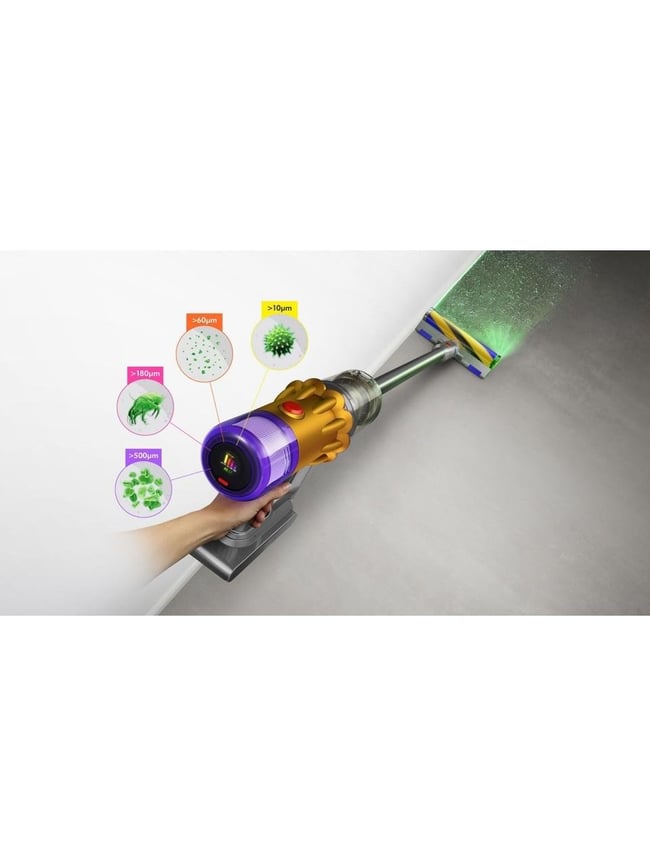 Dyson V12 Detect Slim Absolute Kablosuz Şarjlı Dikey Süpürge Sarı Nikel